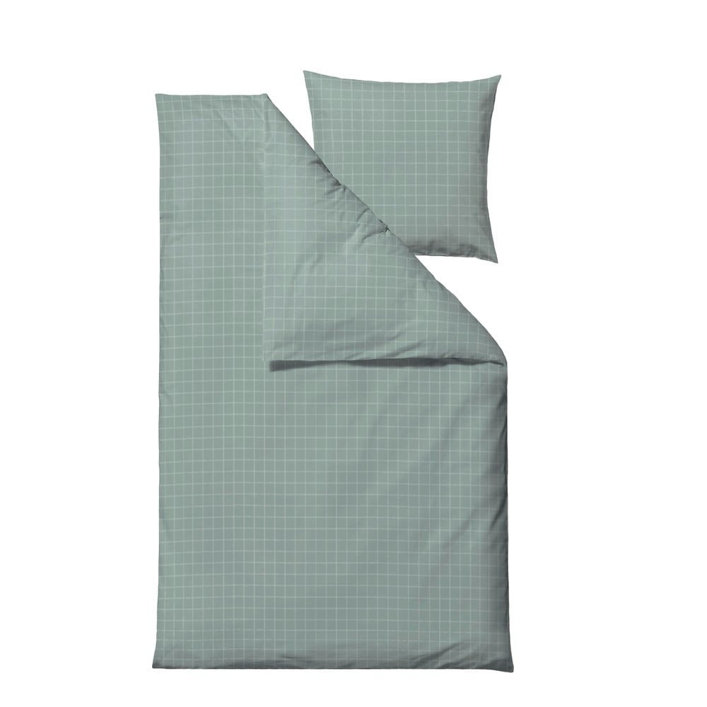 Poza Lenjerie de pat verde din bumbac pentru pat de o persoana 140x200 cm Clear a€“ SÃ¶dahl