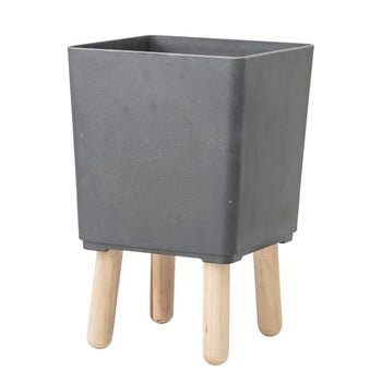 Ghiveci cu suport cu 4 picioare bloomingville bamboo, gri
