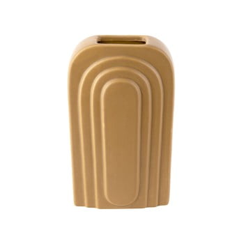 Vază din ceramică pt living arc, înălțime 27 cm, galben