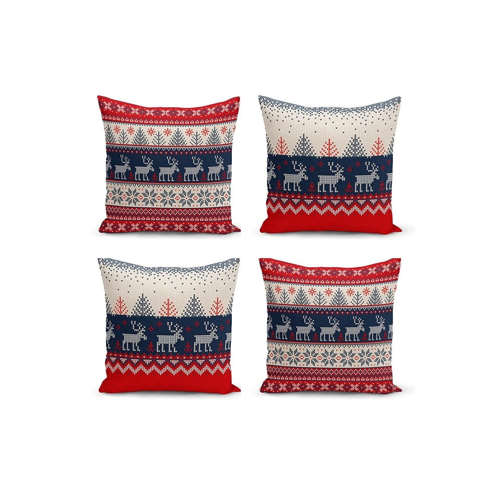 Fețe de pernă 4 buc. din material textil 43×43 cm cu model de Crăciun – Mila Home 43x43 imagine noua