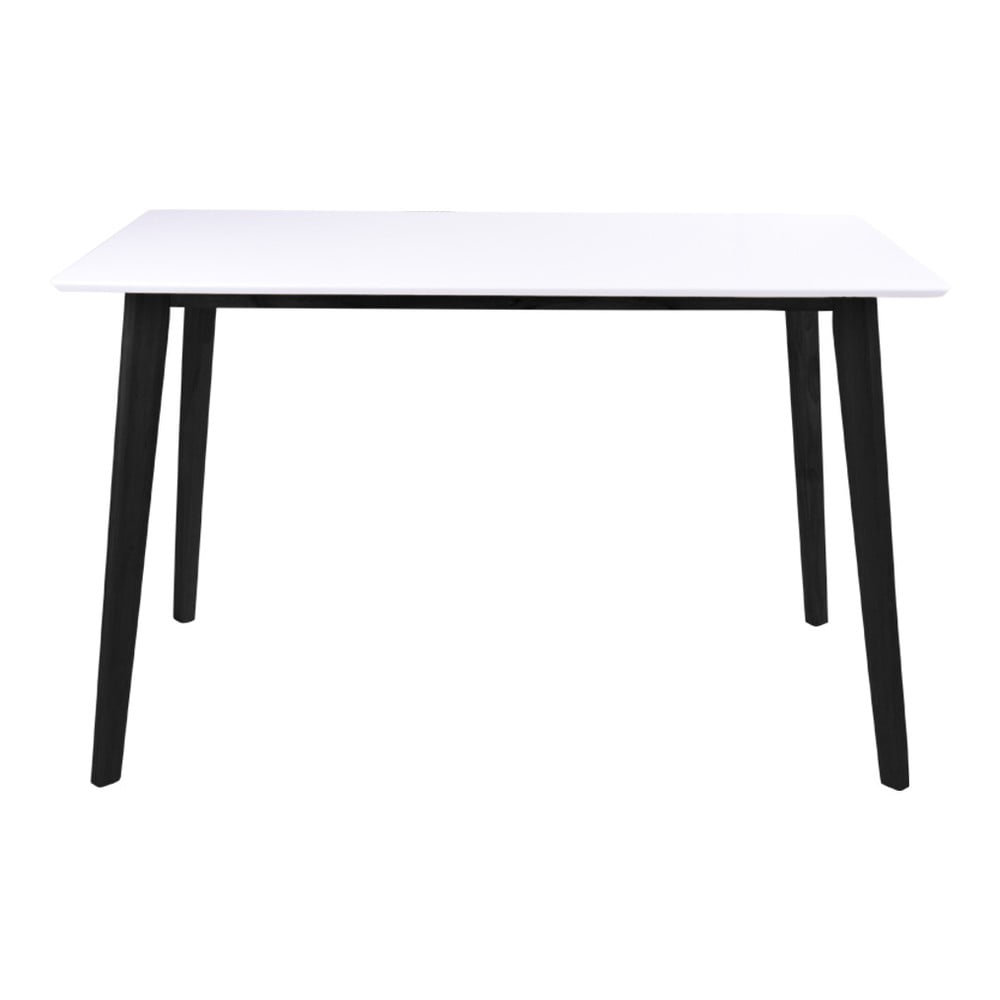 Masă dining cu structură neagră loomi.design Vojens, 120 x 70 cm, alb bonami.ro imagine noua 2022