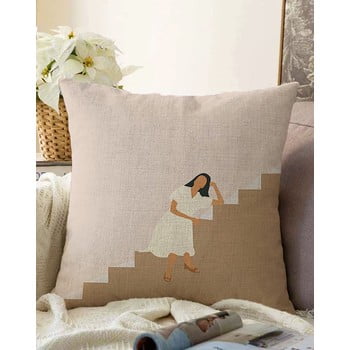 Față de pernă din amestec de bumbac minimalist cushion covers vacation, 55 x 55 cm