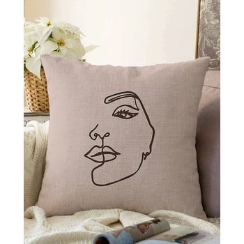 Față de pernă din amestec de bumbac minimalist cushion covers chenille, 55 x 55 cm, bej