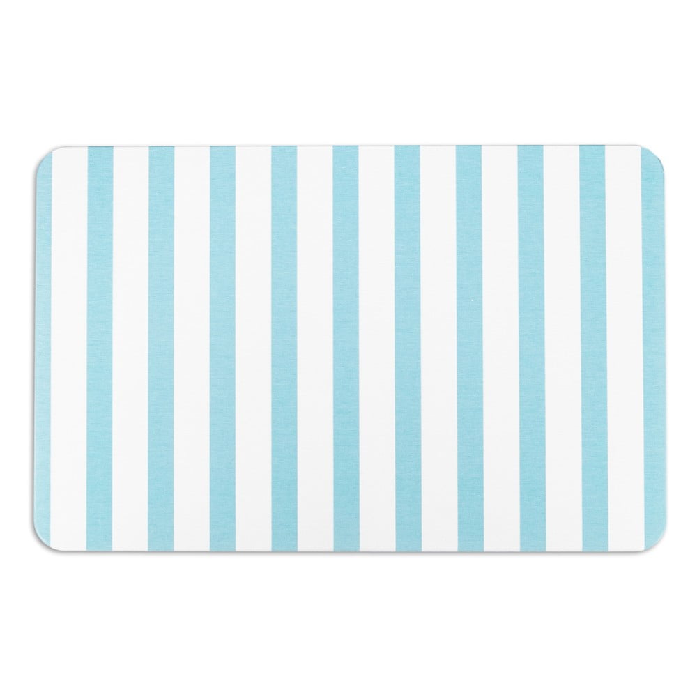 Covoraș de baie alb/albastru deschis din diatomit 39x60 cm Stripe – Artsy Doormats