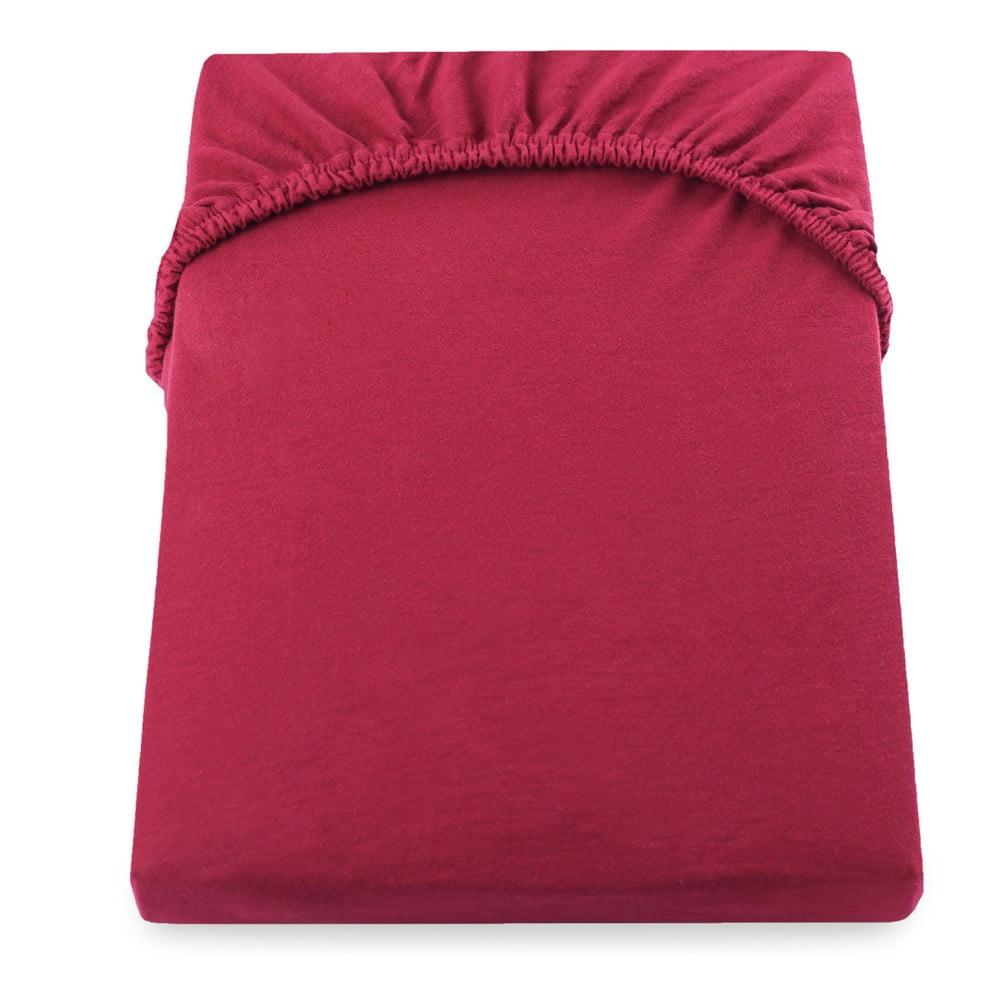 Cearșaf de pat elastic din jerseu DecoKing Amber Collection, 160-180 x 200 cm, roșu 160-180