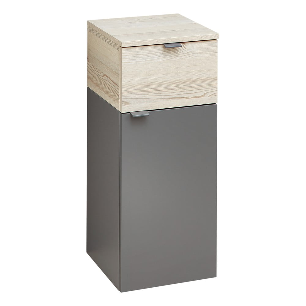 Dulap de baie gri/în culoare naturală jos/suspendat cu aspect de lemn de pin 72x30 cm Quickset 394 – Pelipal