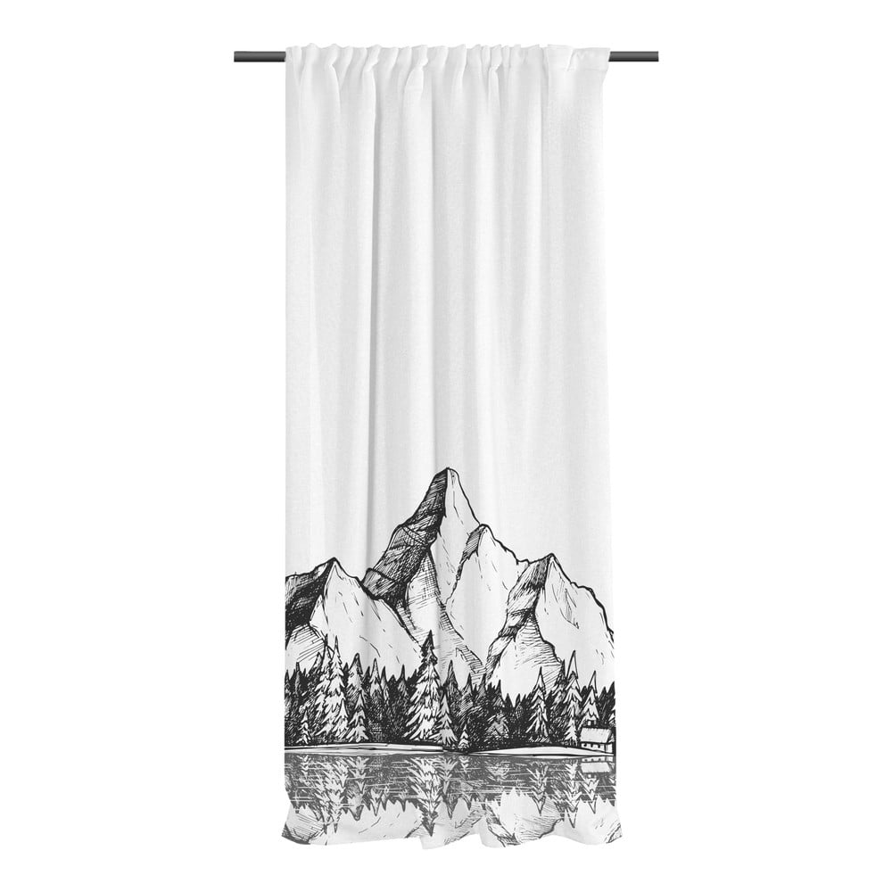 Draperie alb-negru din bumbac satinat 110x170 cm Cabin in the Mountain – Butter Kings