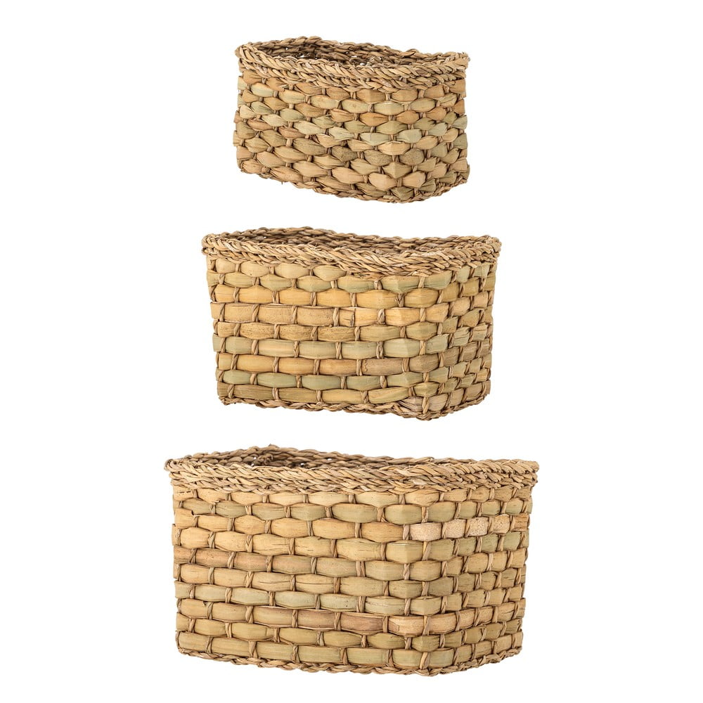 Coșuri de depozitare 3 buc. din iarbă-de-mare 26x16x16 cm Ramon – Bloomingville