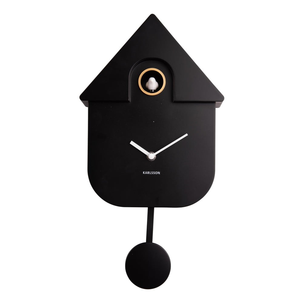 Ceas cu pendul pentru perete Karlsson Modern Cuckoo, 21,5 x 41,5 cm, negru bonami.ro imagine 2022