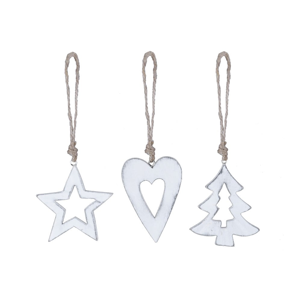  Set de 3 ornamente albe de Crăciun Ego Dekor 