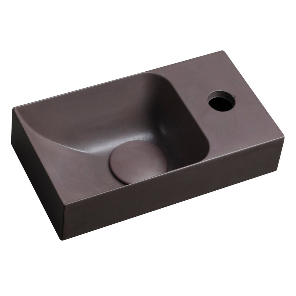 Chiuvetă mică pentru WC maro închis din beton 31x17 cm Piccolino – Sapho