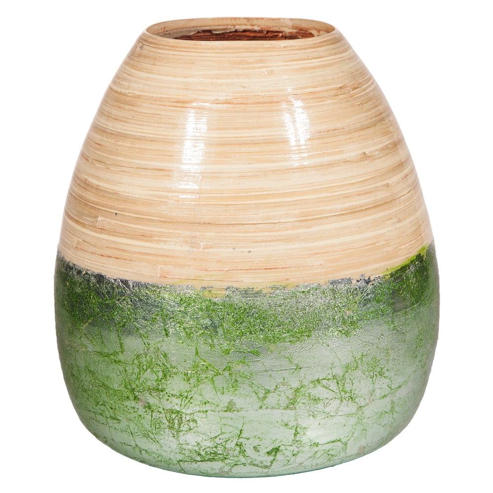 Vază din bambus Simone, ø 26 cm, verde