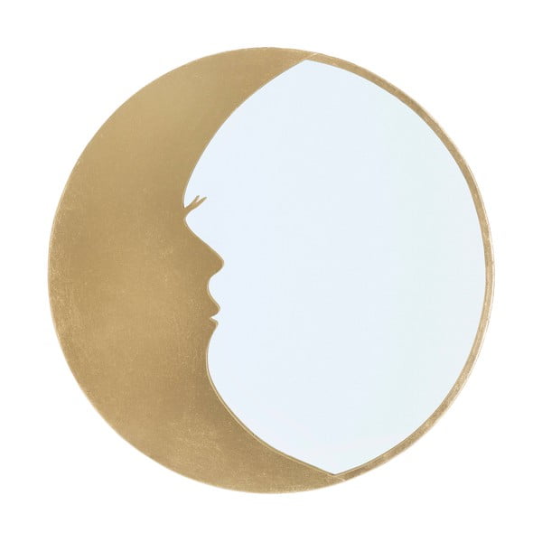 Oglindă de perete cu detalii aurii Mauro Ferretti Moon, ø 72,5 cm