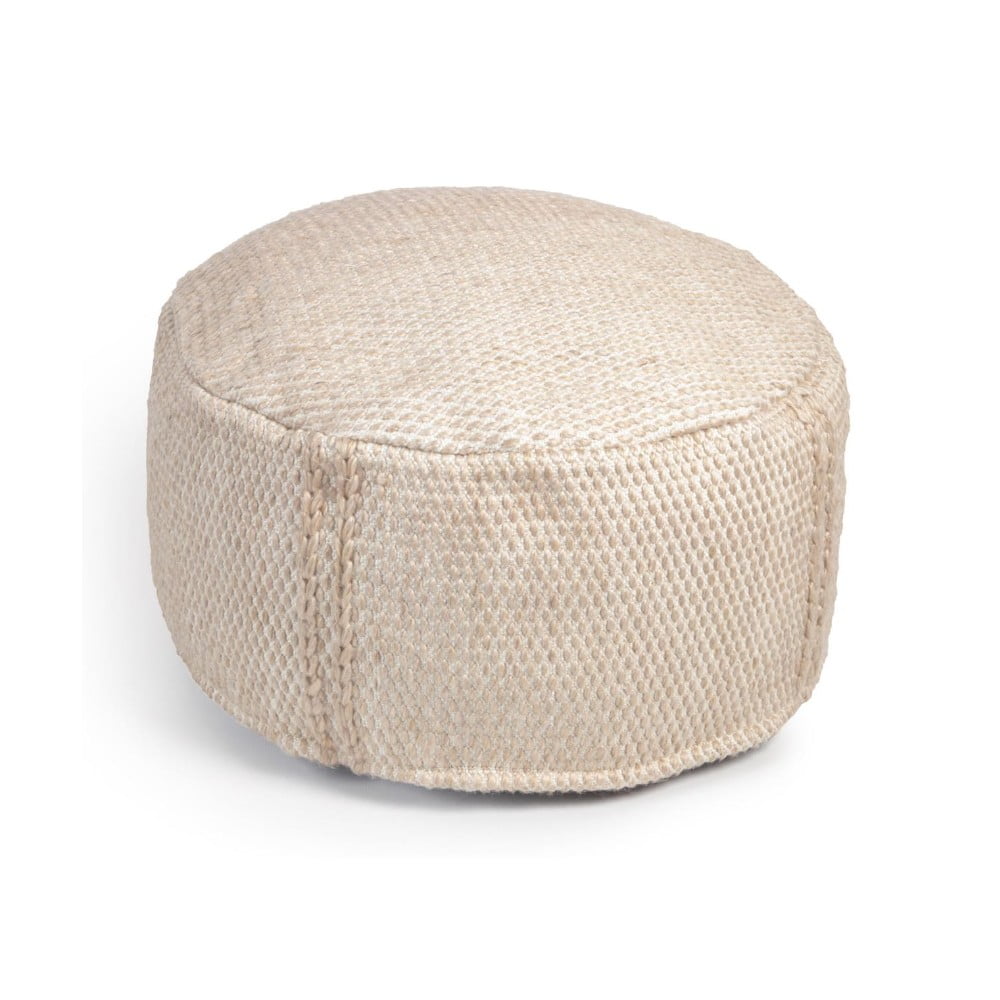 Puf de grădină bej kave home kaie, ø 62 cm