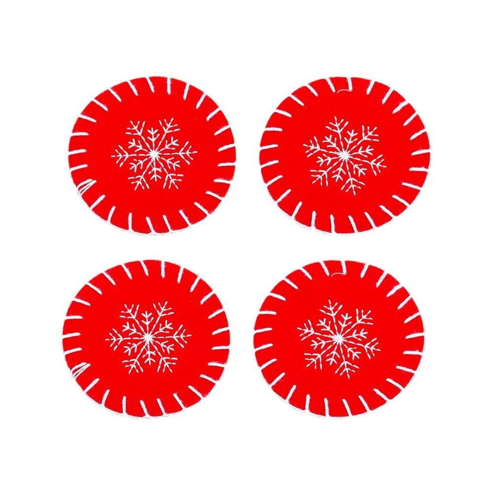  Coasters roșii 4 buc. cu model de Crăciun – Casa Selección 