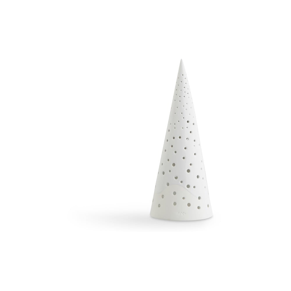 Sfeșnic de Crăciun din bone china Kähler Design Nobili, înălțime 25,5 cm, alb 255