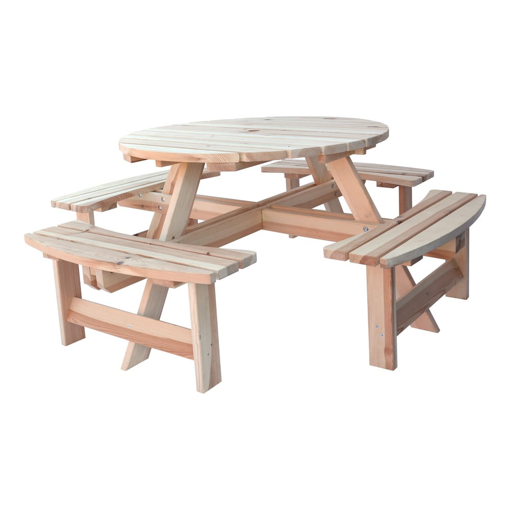 Poza Set de dining pentru gradina din lemn de pin pentru 4 persoane Piknik - Rojaplast