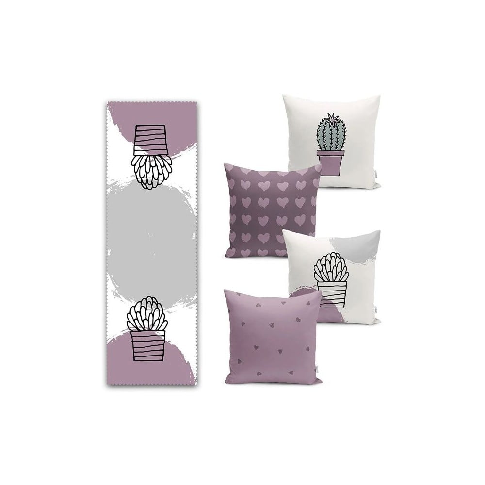 Set fețe de pernă și napron 5 buc. YKR1015 – Mila Home