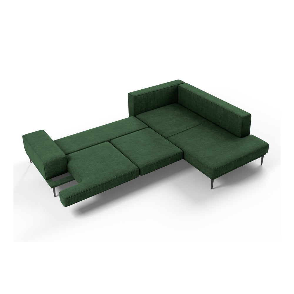 Canapea extensibilă cu șezlong dreapta Interieurs 86 Liege, verde bonami.ro imagine noua somnexpo.ro