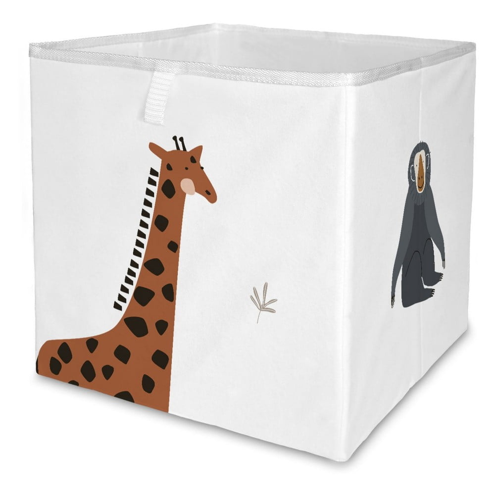 Organizator de jucării pentru copii alb din material textil 32x32x32 cm Safari Animals – Butter Kings