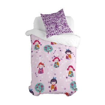 Lenjerie de pat din bumbac pentru copii moshi moshi cherry blossom, 140 x 200 cm