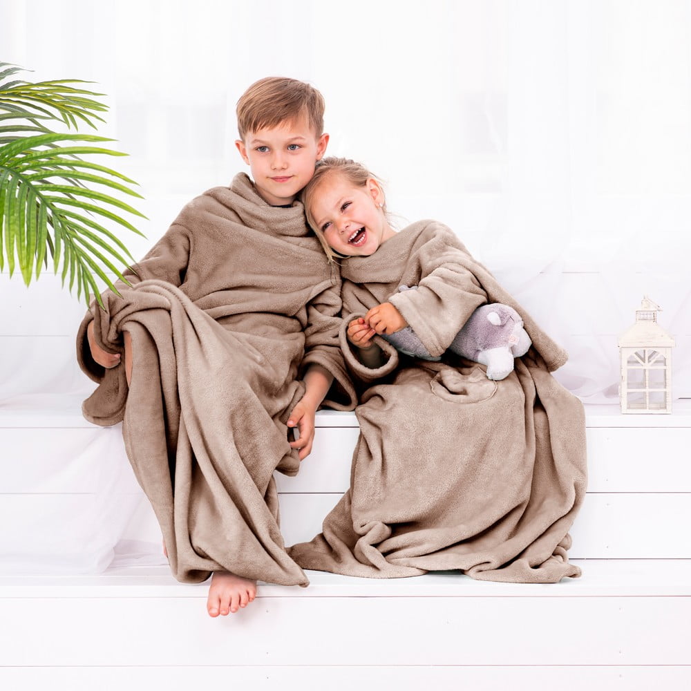 Pătură cu mâneci pentru copii DecoKing Lazykids, maro bonami.ro imagine noua somnexpo.ro