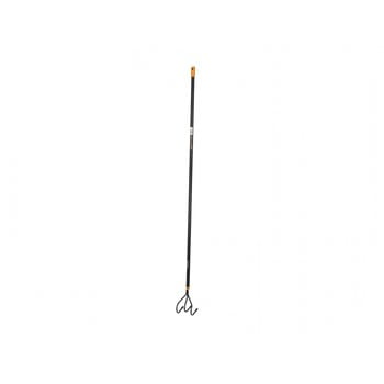 Greblă din aluminiu cu mâner fiskars xact, lățime 49 cm, negru