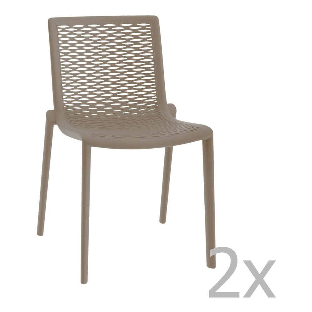 Set 2 scaune de grădină Resol Net-Kat, maro fistic