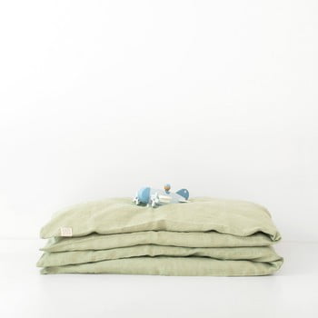 Lenjerie de pat din in pentru copii linen tales nature, 100 x 140 cm, verde