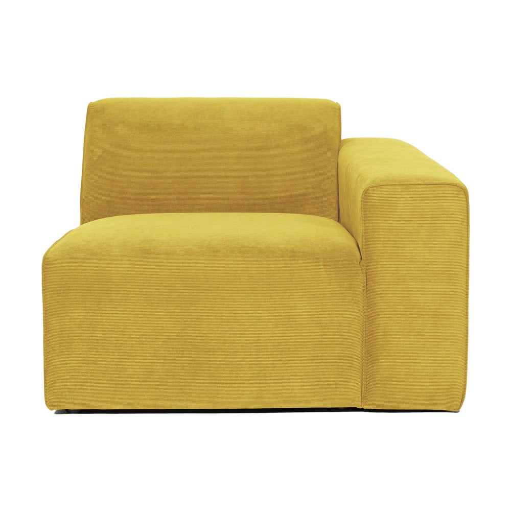 Modul pentru canapea galben cu tapițerie din catifea reiată (pe partea dreaptă) Sting – Scandic (pe imagine noua