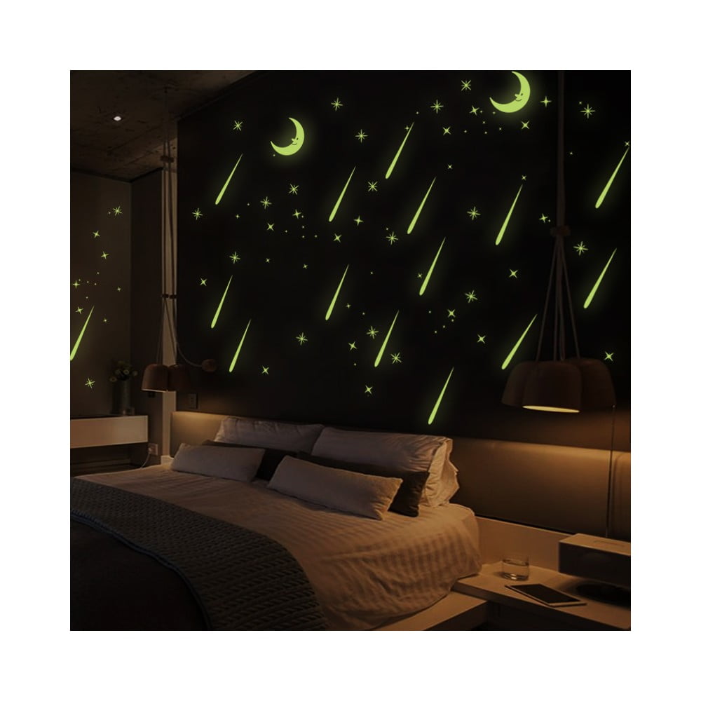 Autocolante fluorescente Ambiance Moon And Falling Stars Ambiance pret redus