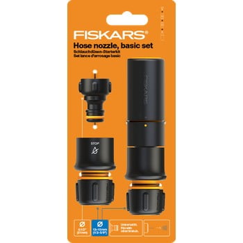 Set 4 racorduri pentru furtun fiskars solid, negru