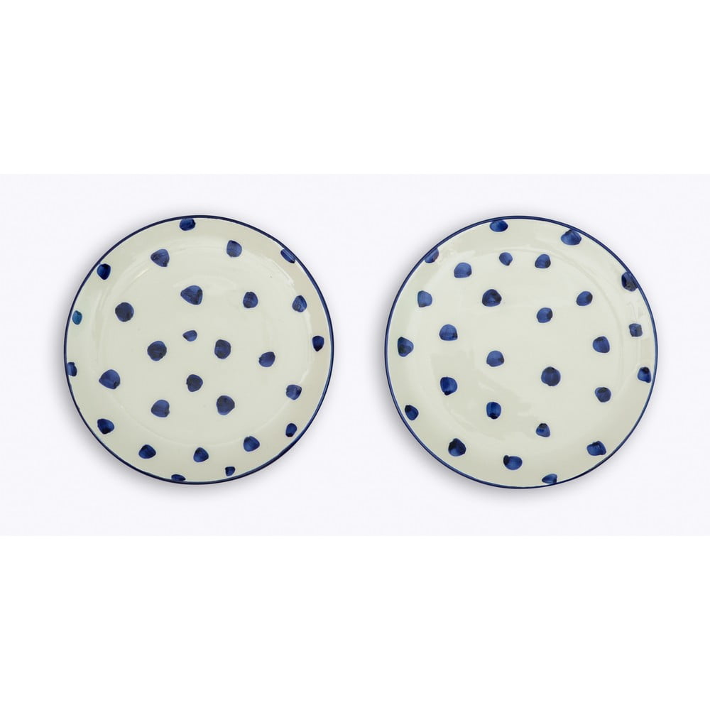 Set 2 farfurii din ceramică Madre Selva Blue Dots bonami.ro