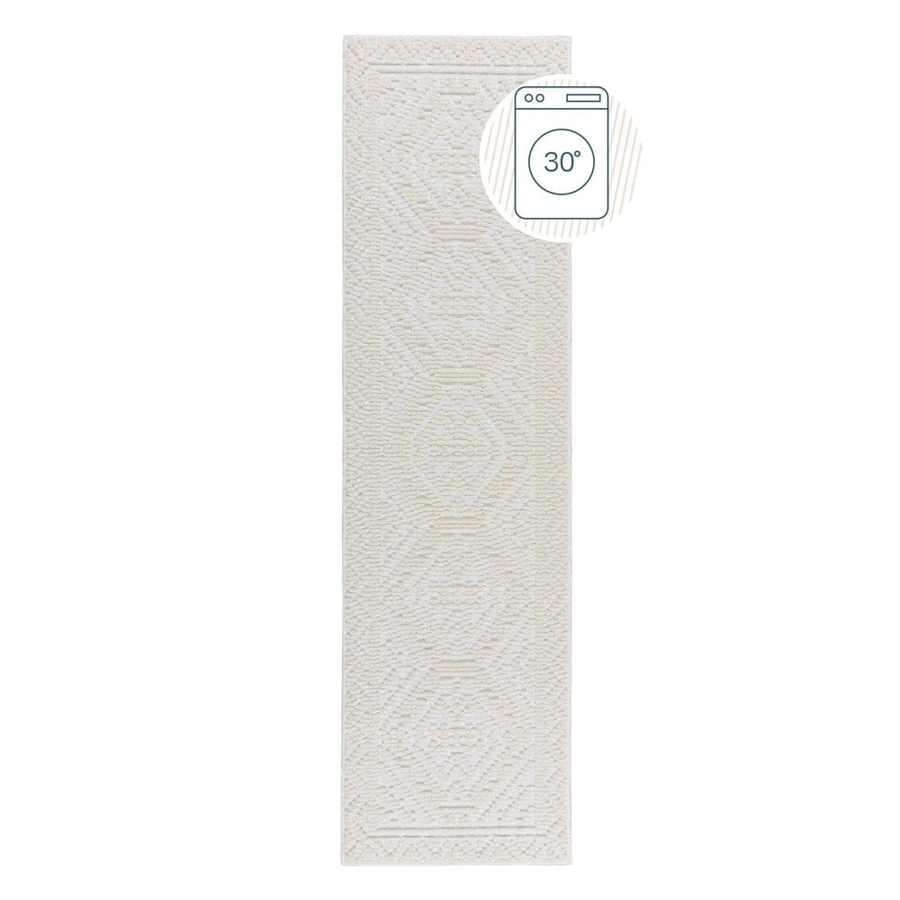 Covor tip traversă crem lavabil din janilie 60x240 cm Jaipur – Flair Rugs