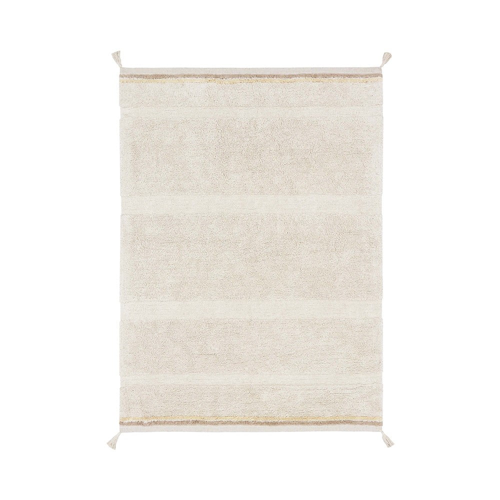 Covor crem lavabil/țesut manual din bumbac 140x200 cm Bloom Natural – Lorena Canals