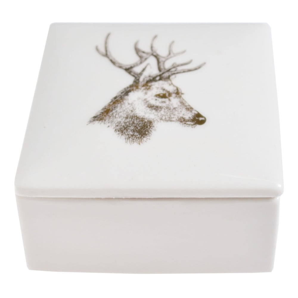 Cutie pentru bijuterii Ewax Deer, 7 x 7 cm, alb