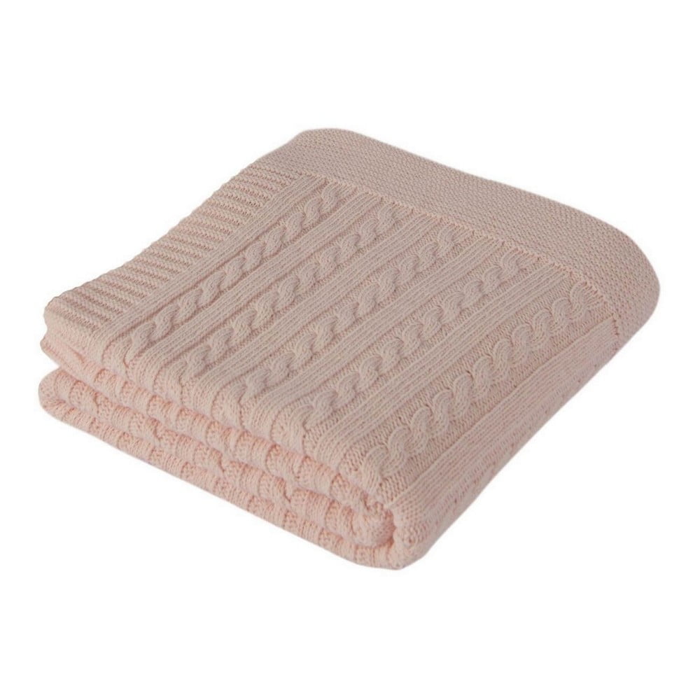 Pătură din amestec de bumbac pentru copii Homemania Decor Lexie, 90 x 90 cm, roz