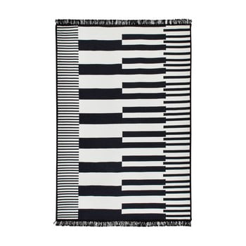 Covor reversibil cihan bilisim tekstil klotho, 120 x 180 cm, alb-negru