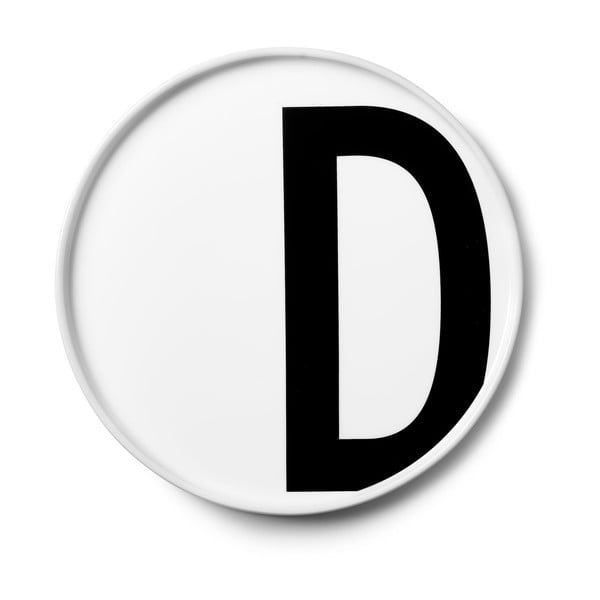 Farfurie desert din porțelan Design Letters D, ø 21,5 cm, alb