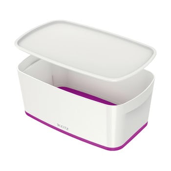 Cutie depozitare cu capac leitz office, volum 5 l, alb - violet