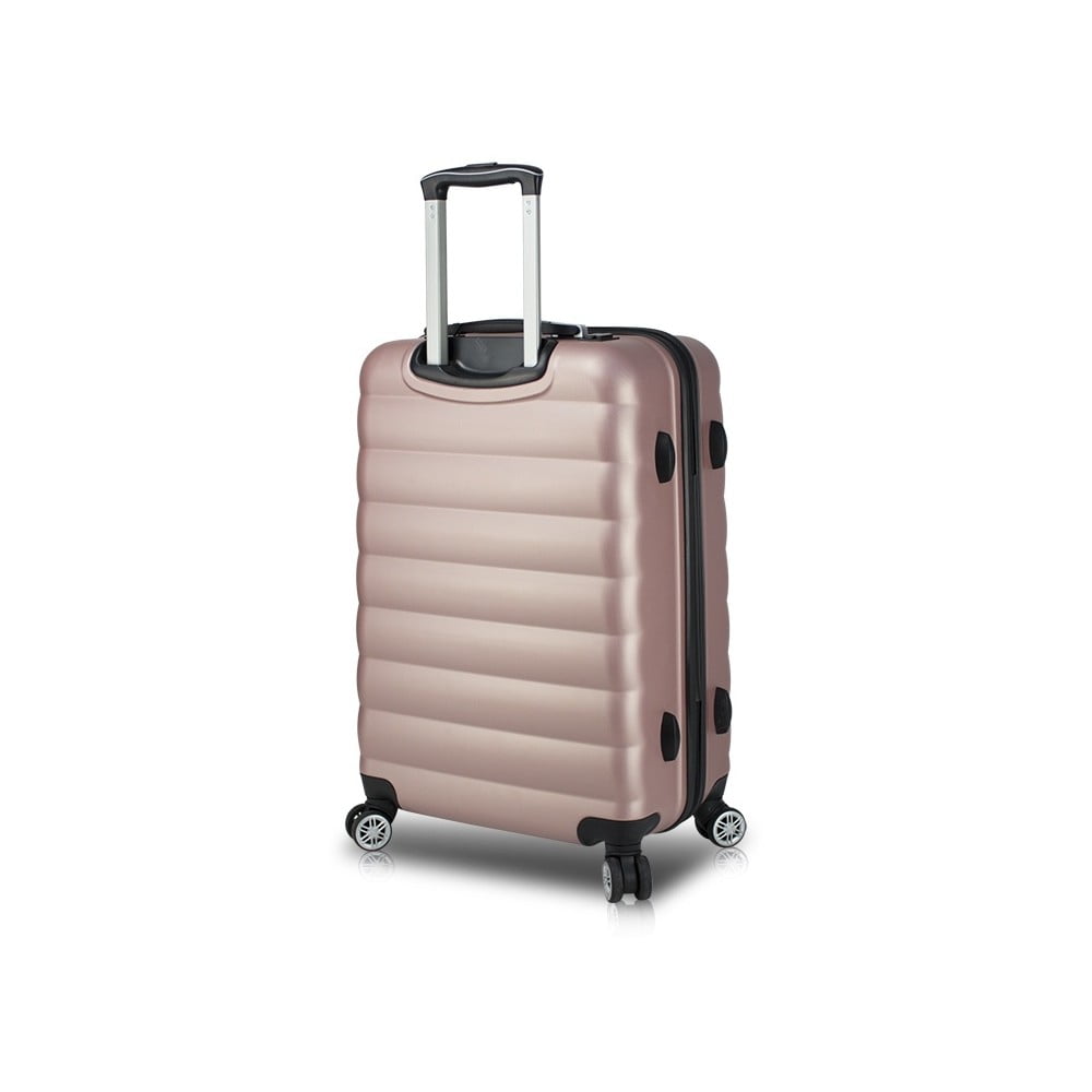 Valiză roți și port USB Valice COLORS RESSNO Large, roz Bonami