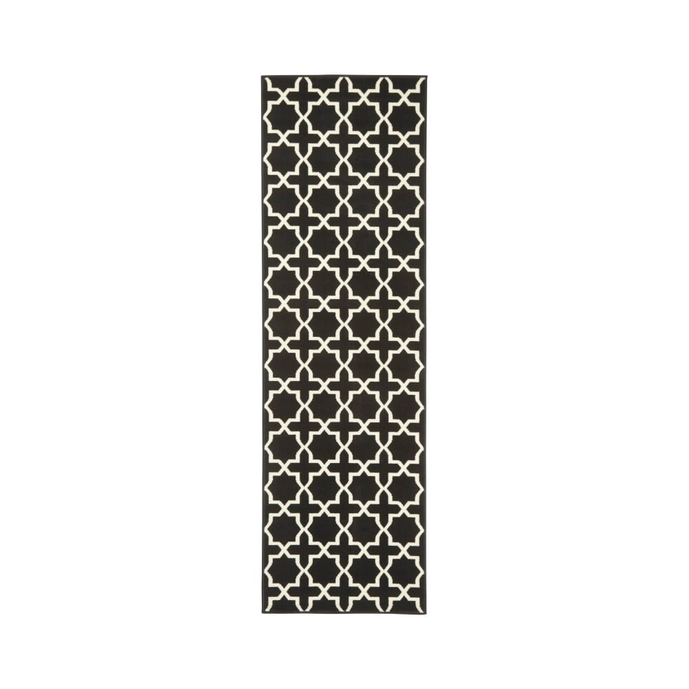 Covor tip traversa Hanse Home Basic Glam, 80x200 cm, negru-alb