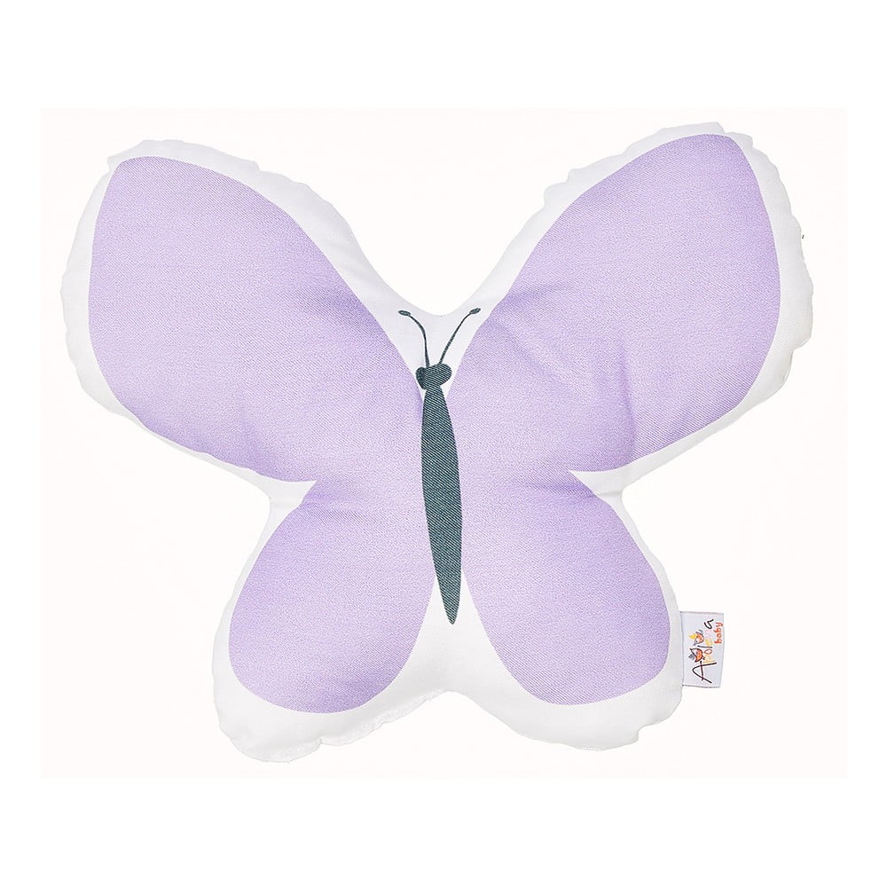 Pernă din amestec de bumbac pentru copii Mike & Co. NEW YORK Pillow Toy Butterfly, 26 x 30 cm, mov bonami.ro imagine 2022
