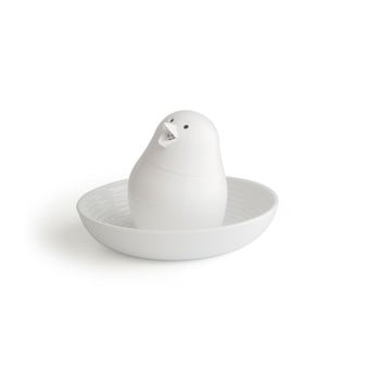 Solniță cu suport pentru ou Qualy&CO Jib-Jib Shaker, alb bonami.ro