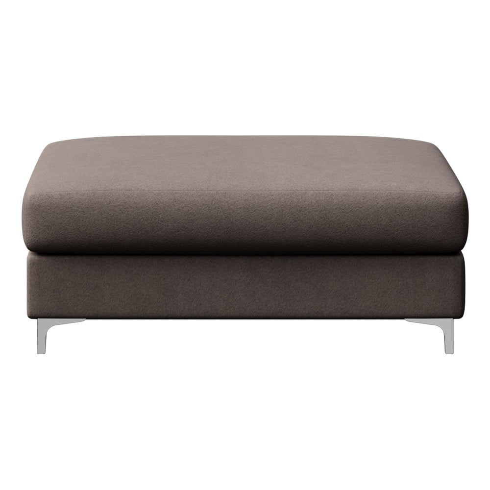 Taburet taupe cu tapițerie din catifea Rene – Rodier