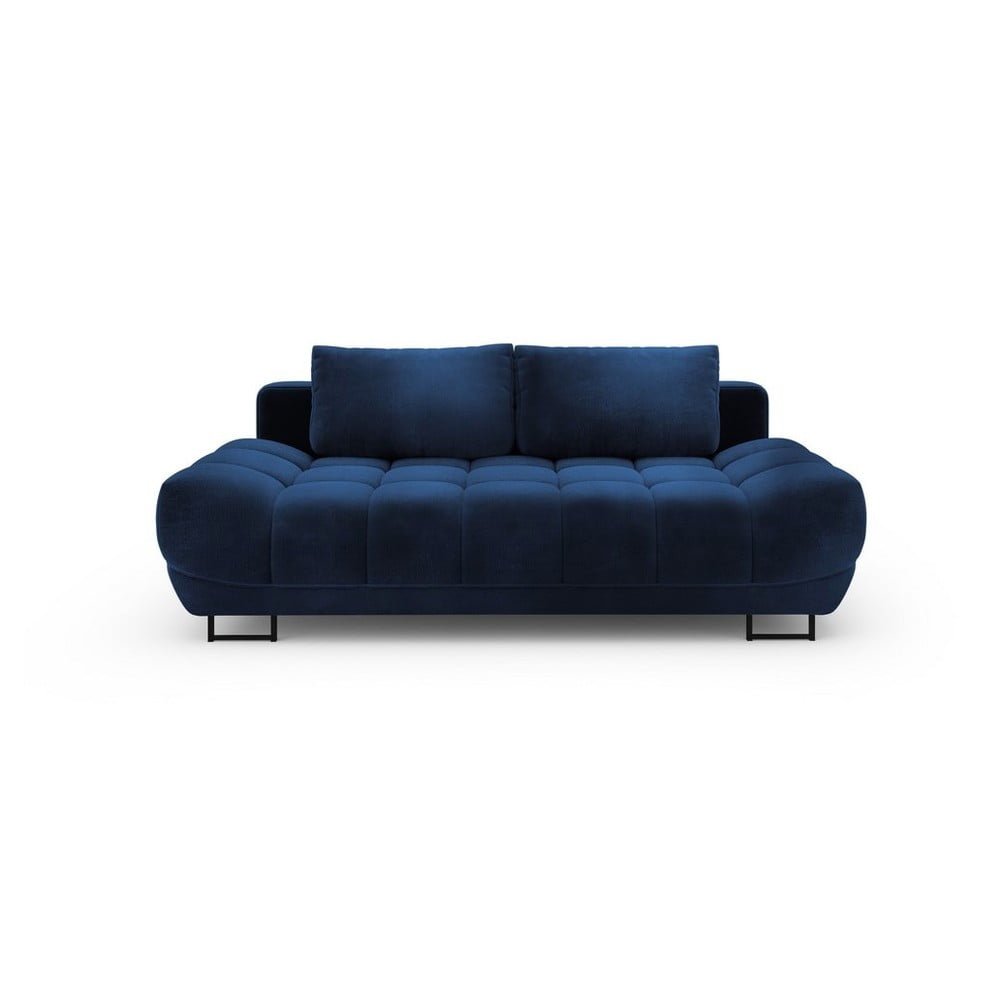Canapea extensibilă cu 3 locuri și tapițerie de catifea Windsor & Co Sofas Cirrus, albastru închis Albastru imagine noua somnexpo.ro