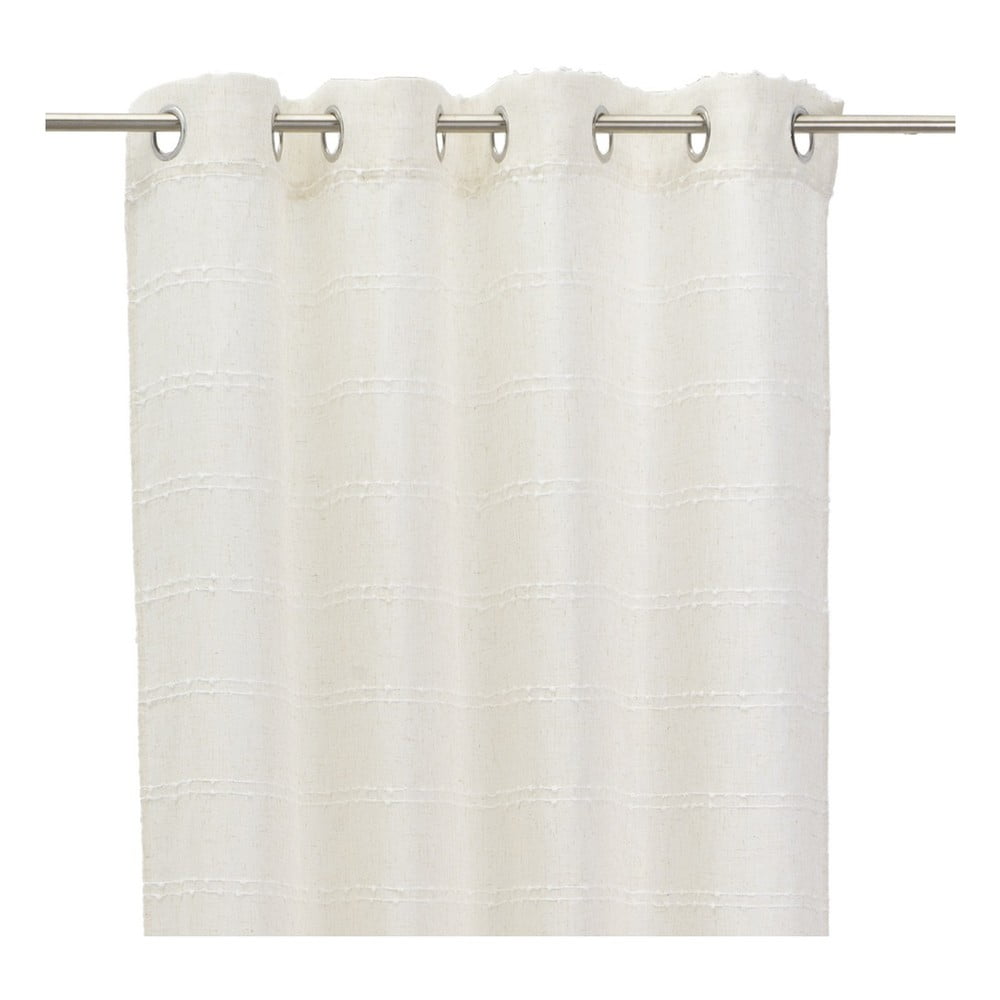 Draperie albă/bej din amestec de in 140x260 cm Nodes – Casa Selección