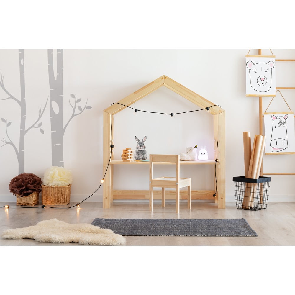 Birou tip căsuță din lemn de pin pentru copii Adeko Bran, 40 x 100 cm Adeko imagine 2022