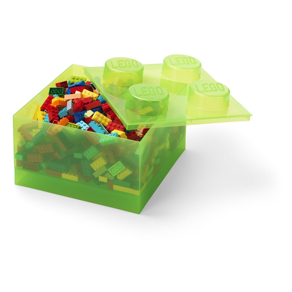 Cutie de depozitare pentru copii verde din plastic 25x25x18 cm – LEGO®