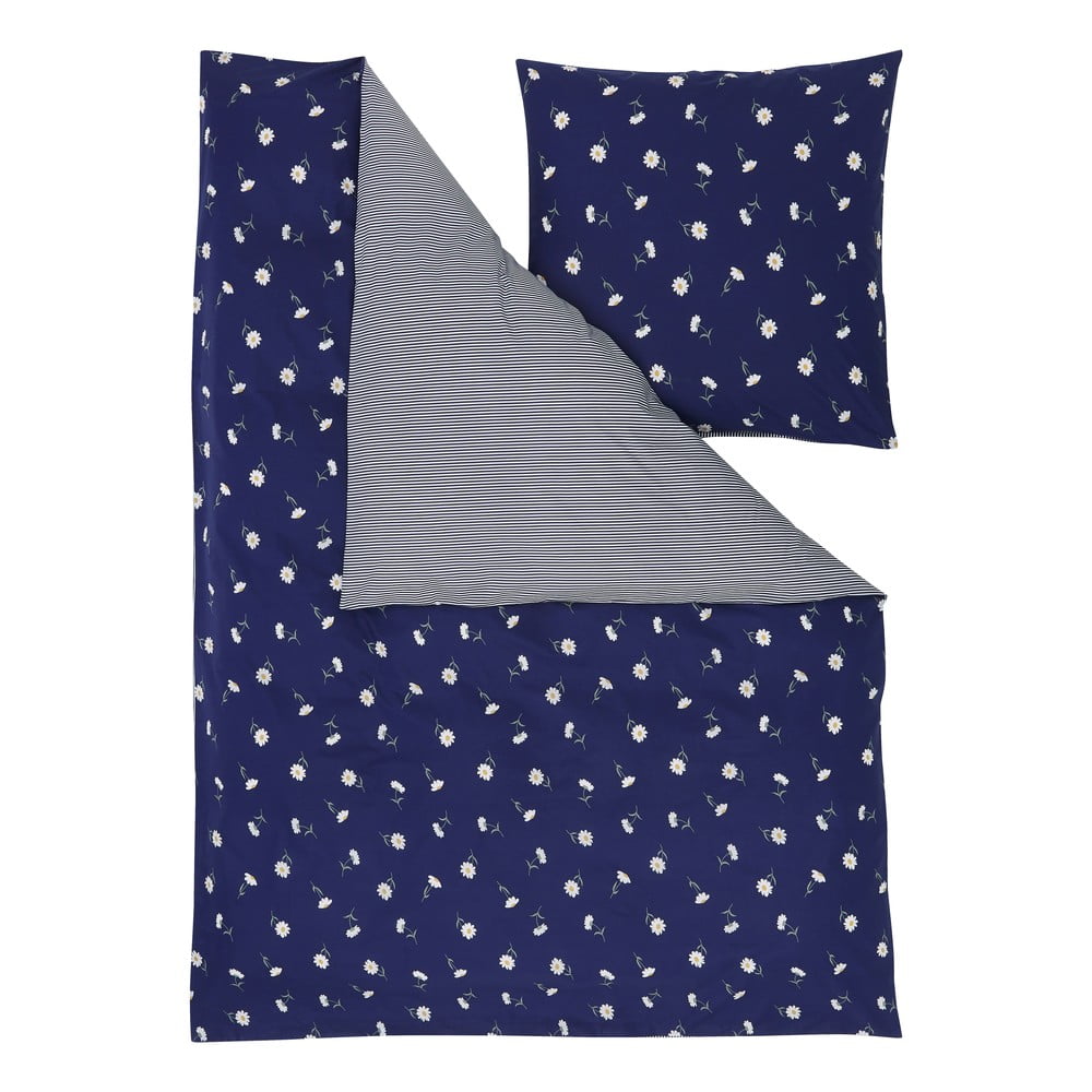 Lenjerie de pat din bumbac ranforce westwing collection, 155 x 220 cm, albastru